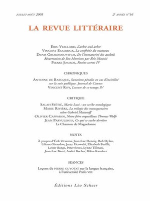 cover image of La Revue Littéraire N°16